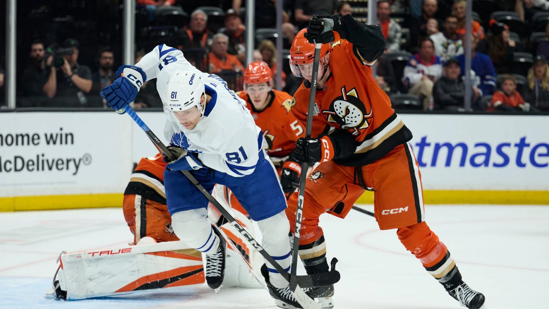 Ducks blow two-goal lead, lose Gauthier in OT loss to Maple Leafs