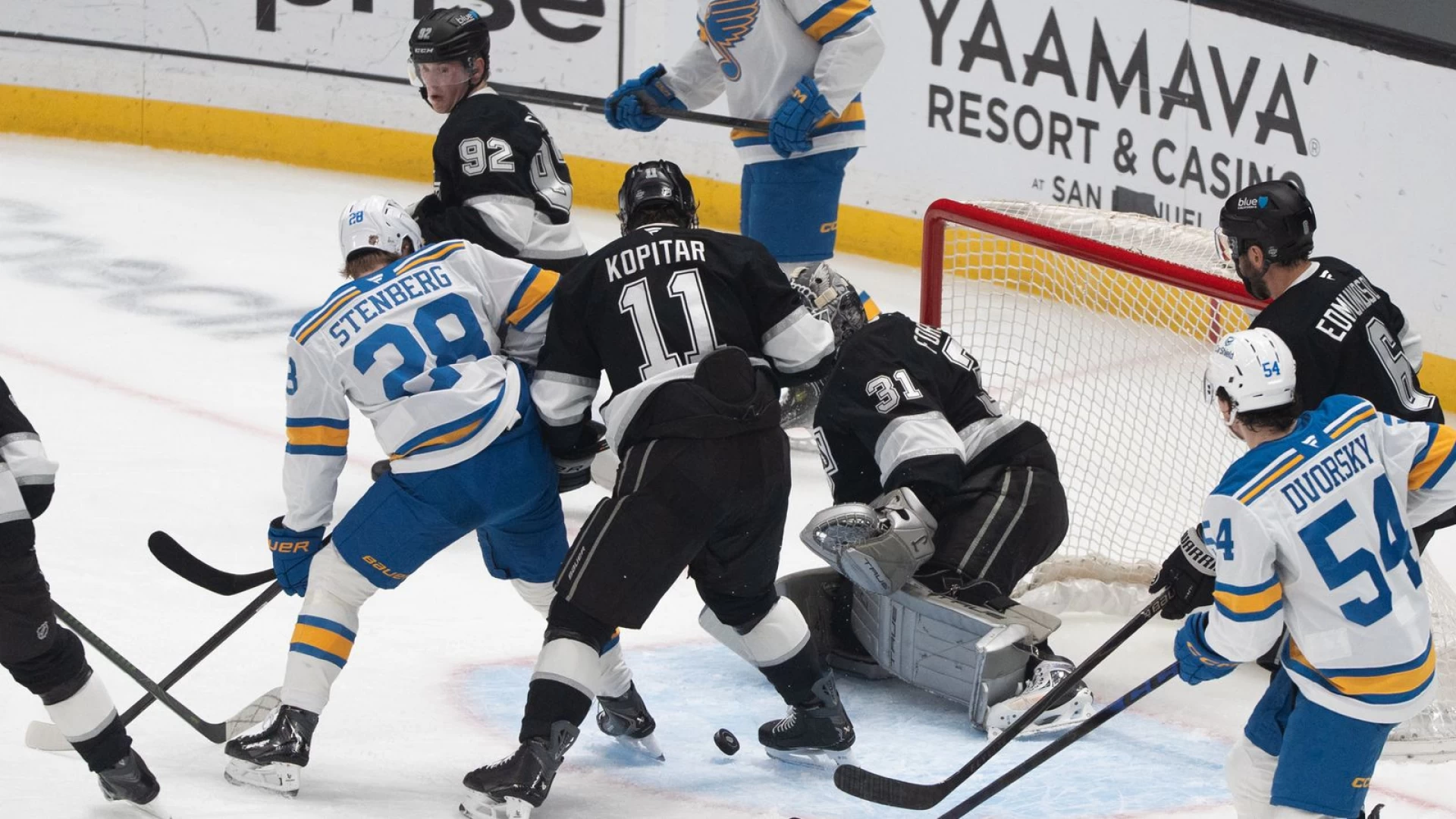 Kings beat Blues in OT, take Wild Card spot lead