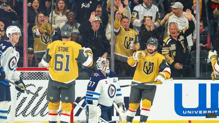 Tale of two games puts Golden Knights a point away from top seed