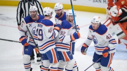 Oilers lose on reviewed OT goal, down 3-1 in series