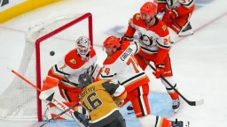 Golden Knights survive war of attrition, push Ducks to brink in Game Five