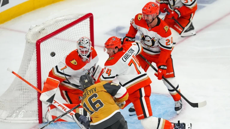 Golden Knights survive war of attrition, push Ducks to brink in Game Five