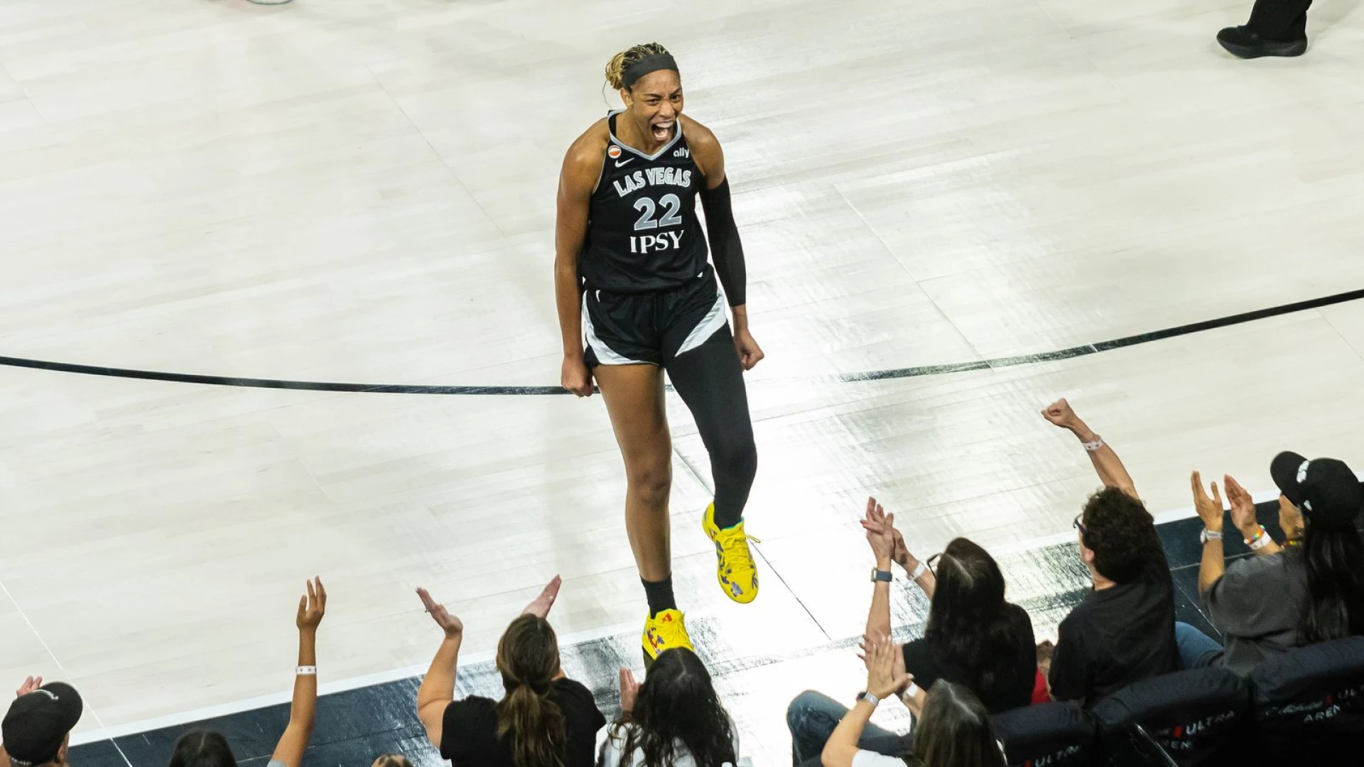 Wilson hits 6,000 career points, leads Aces over Storm