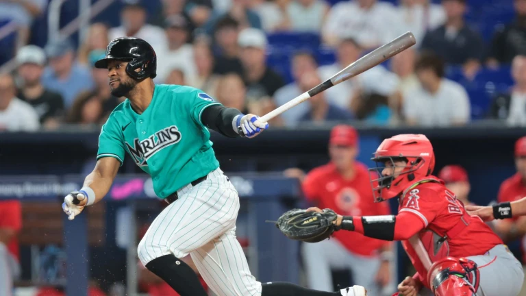 Angels overwhelmed by Marlins in 12-3 loss as Miami erupts for six-run fifth