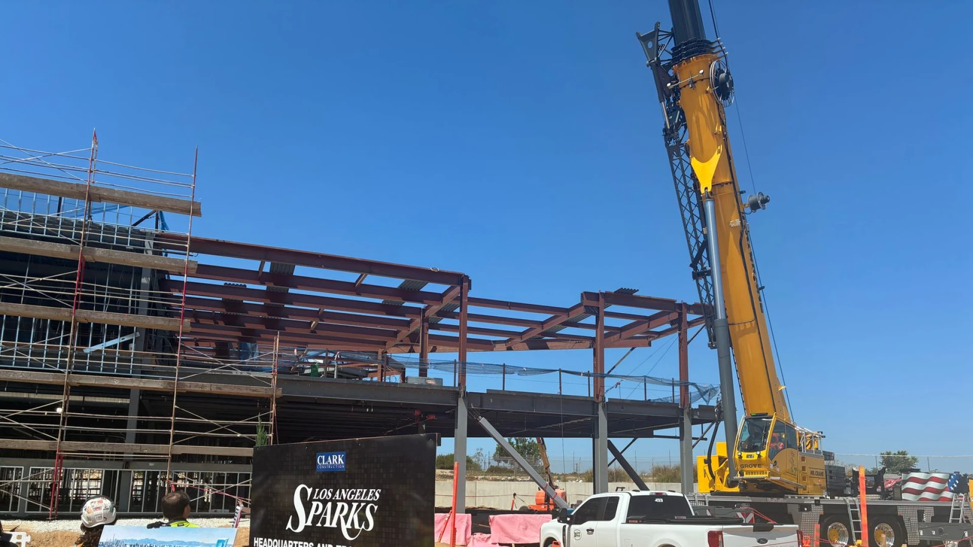 Sparks facility gets closer to completion as team has topping out ceremony