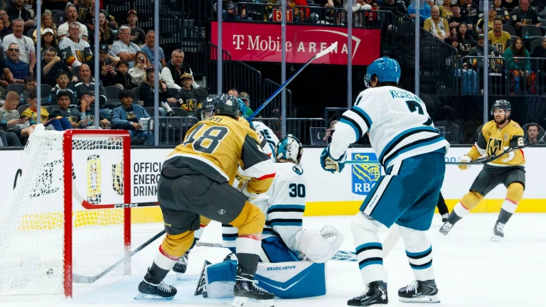 TST Images: Sharks defeat Golden Knights, 4-2, at T-Mobile Arena