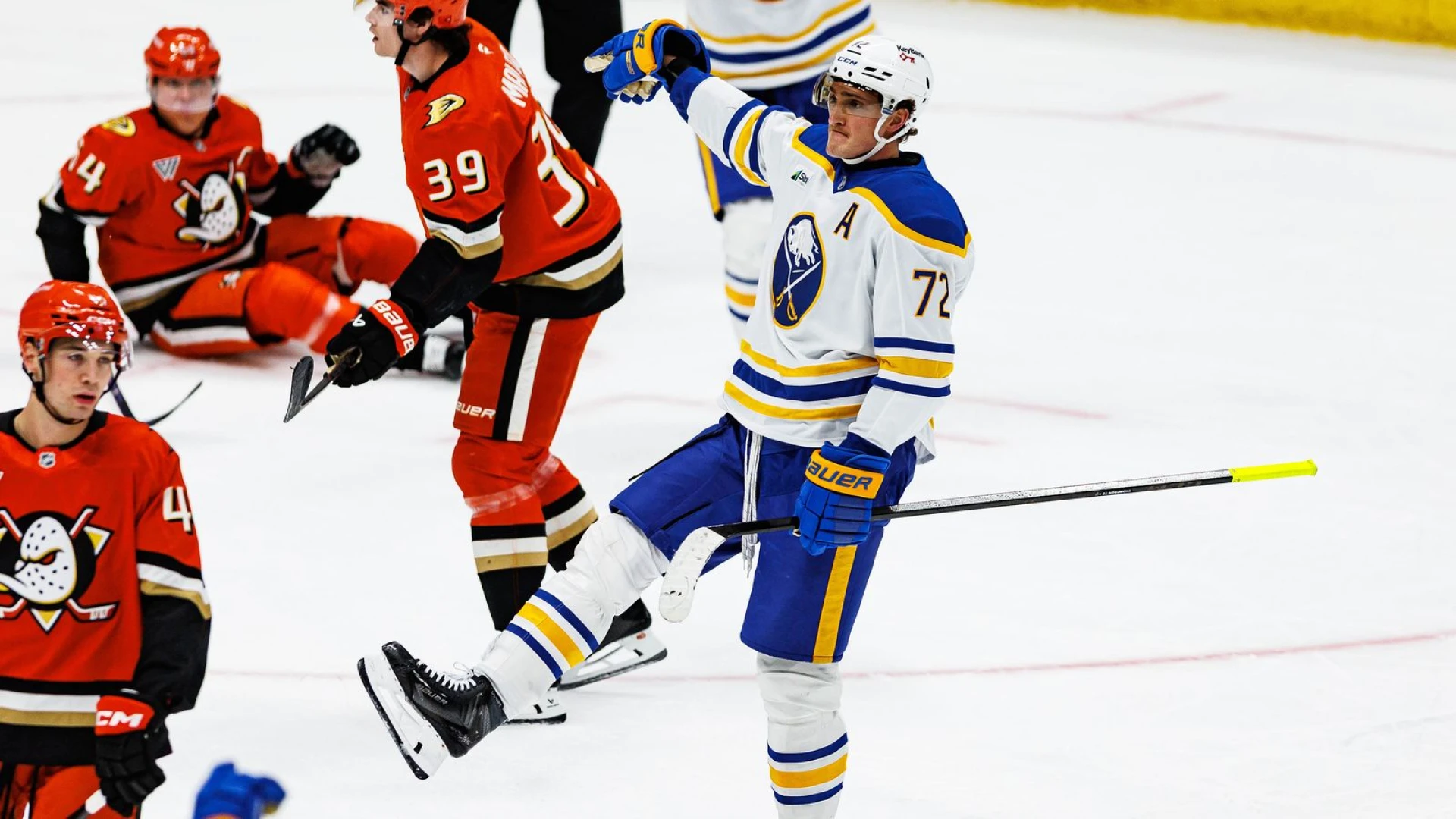 Sabres, Thompson hat trick continue Ducks home woes