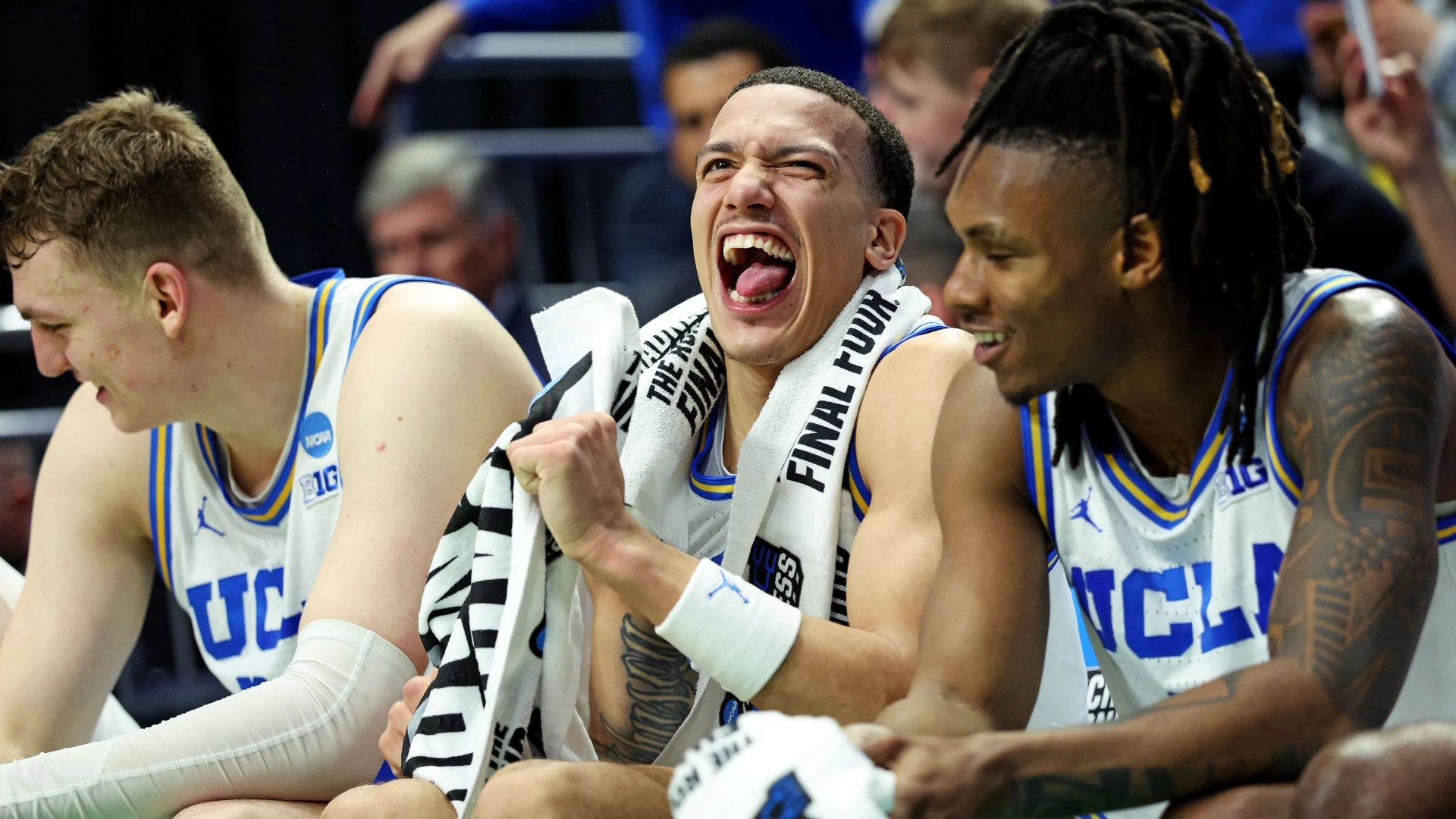 The UCLA Bruins Leads Utah State Aggies; Day 1 Madness Highlights