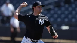 Yankees' Gerrit Cole Throws Scoreless Inning in Spring Training