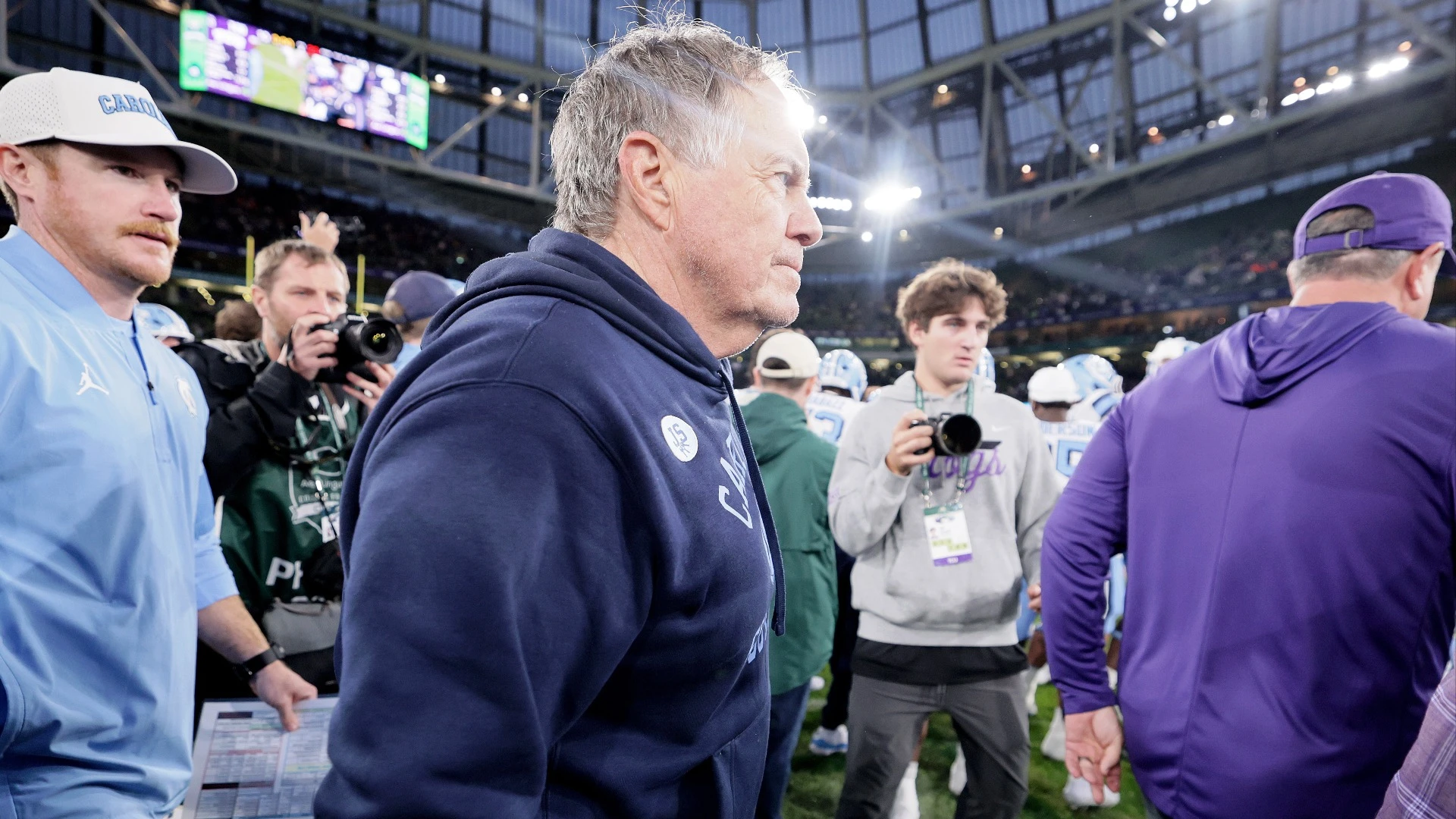 Coach Bill Belichick Leads North Carolina to 15-10 Victory