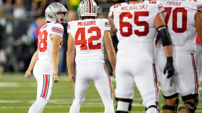 11. Notre Dame Fighting Irish at 6. Ohio State Buckeyes