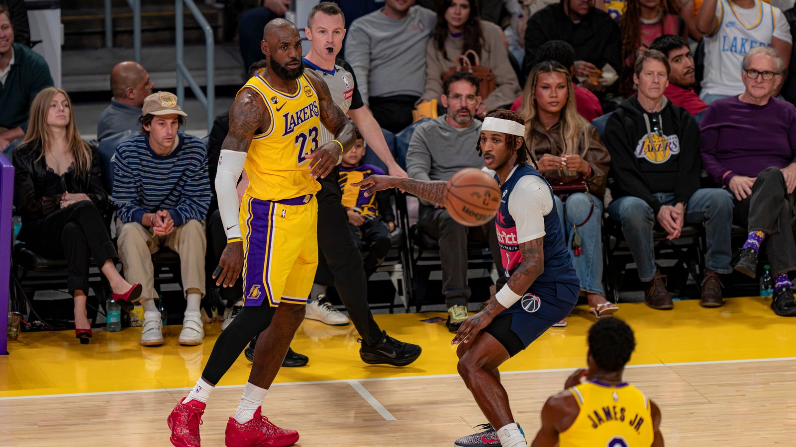 All in the Family: LeBron James Finds Bronny James Jr. with a Pass