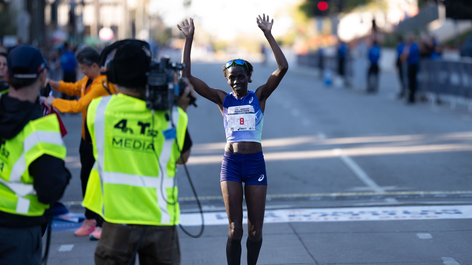 Priscah Cherono wins the women's division of the Los Angeles Marathon on Sunday, March 8, 2026, in Los Angeles.