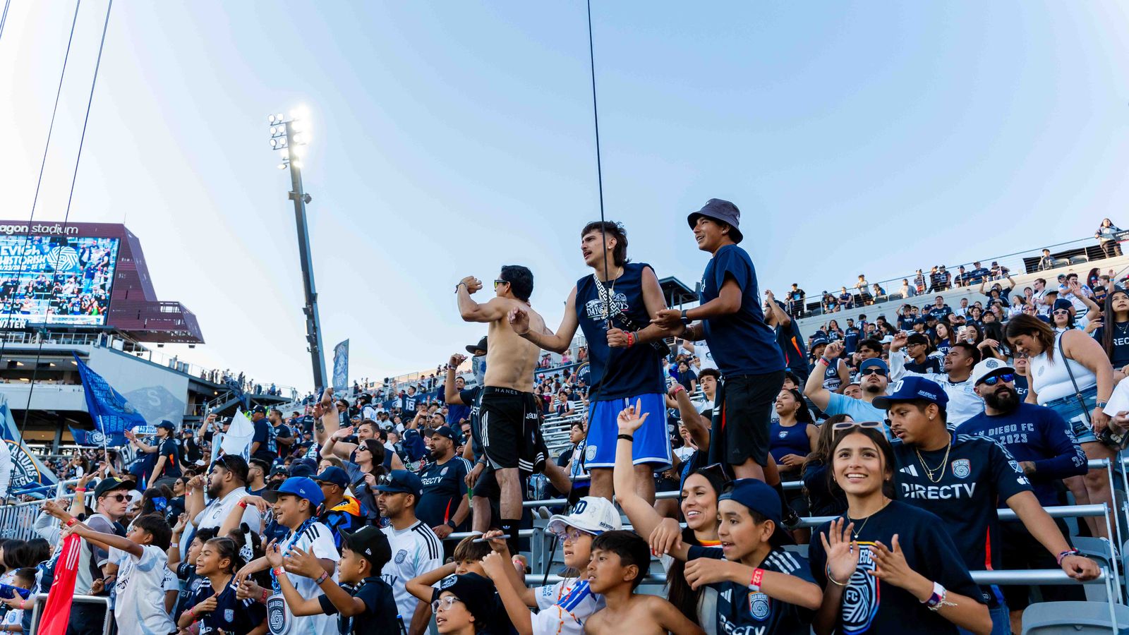 SDFC fans cheer during an MLS game between Real Salt Lake and San Diego FC, Sunday March 22, 2026 in San Diego, Calif.