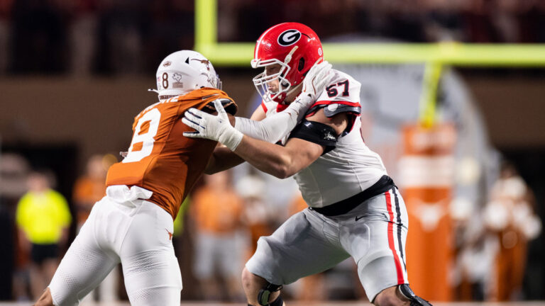 13) Los Angeles Rams (via ATL): OT Monroe Freeling, Georgia