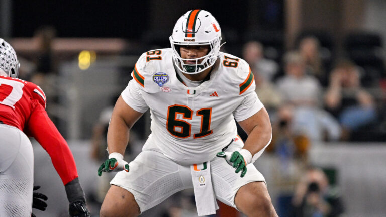 3) Arizona Cardinals: OT Francis Mauigoa, Miami