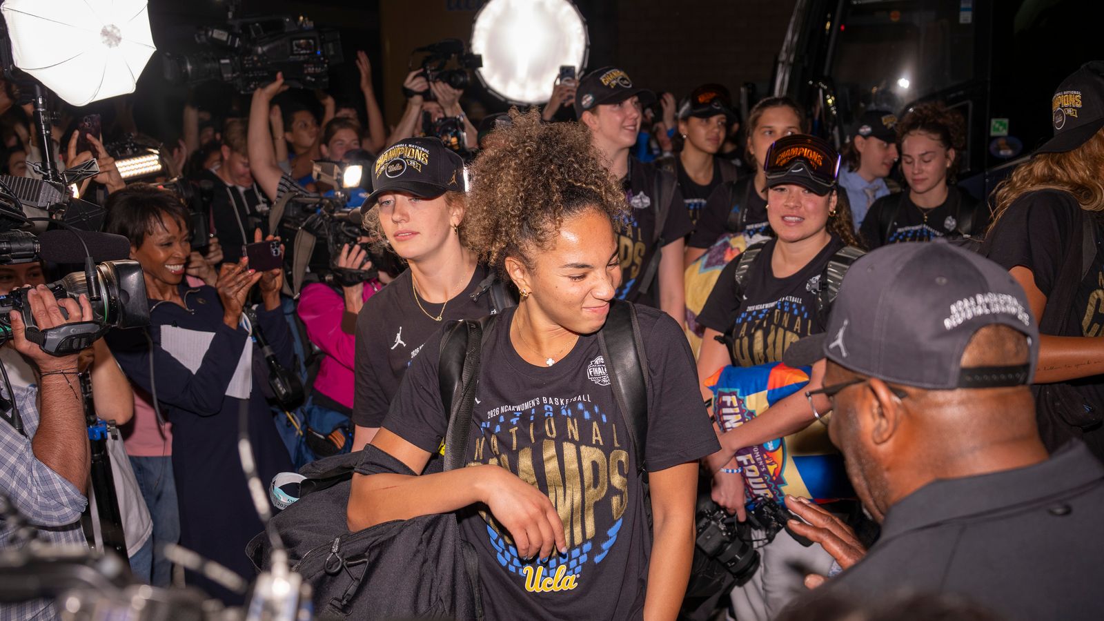 Kiki Rice Celebrates with the Bruin Crowd