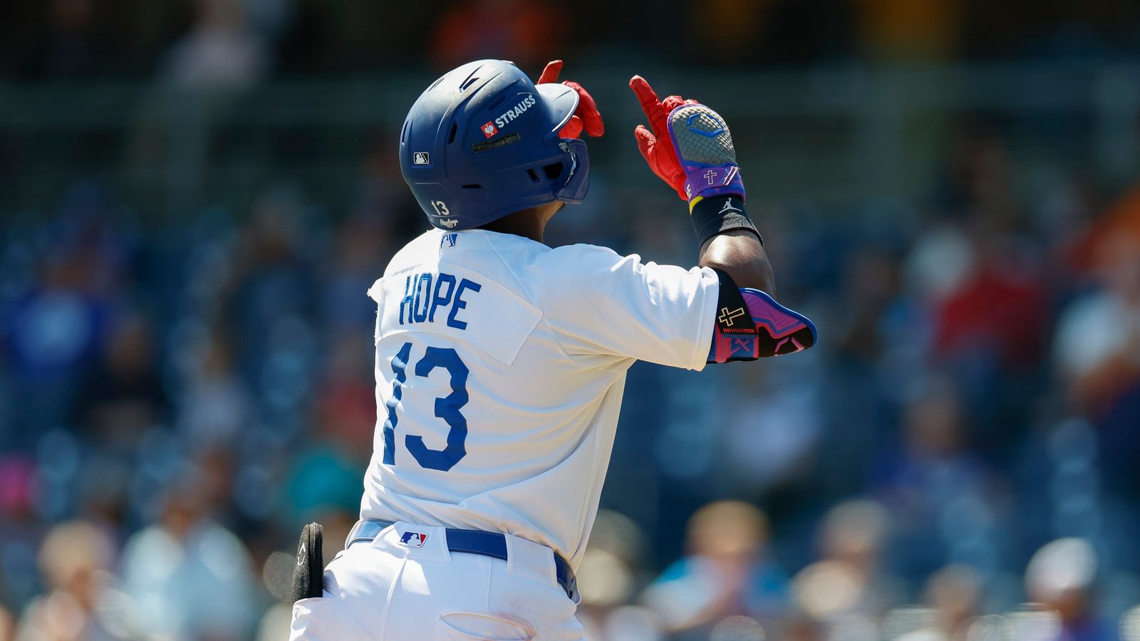 Zyhir Hope Celebrates After Clearing the Bases