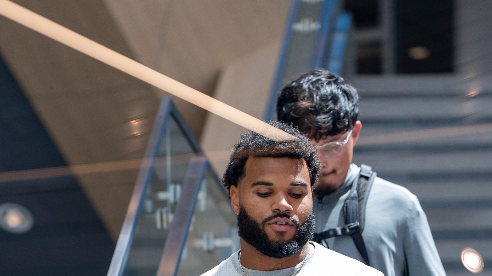 Akheem Mesidor speaks at his first NFL press conference