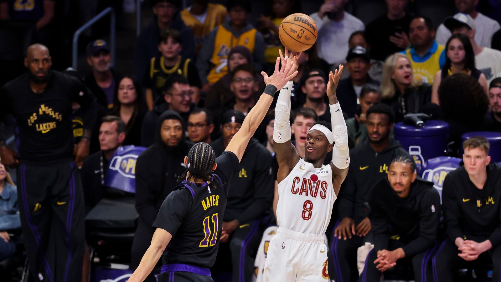 Tough Take: Dennis Schroder lofts a shot over the length of Jaxson Hayes