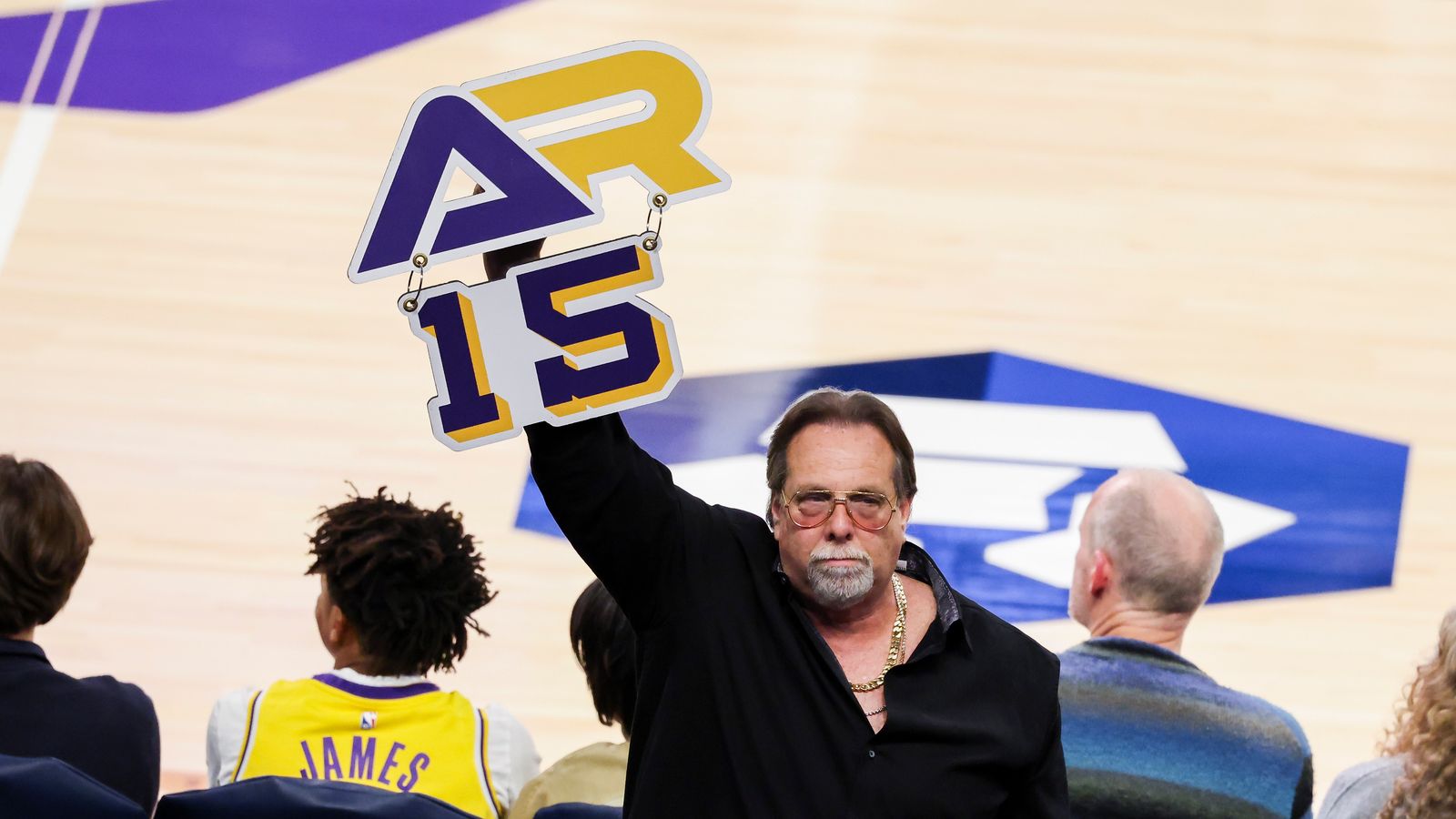 Fan Favorite: A Lakers fan shows support for Austin Reaves