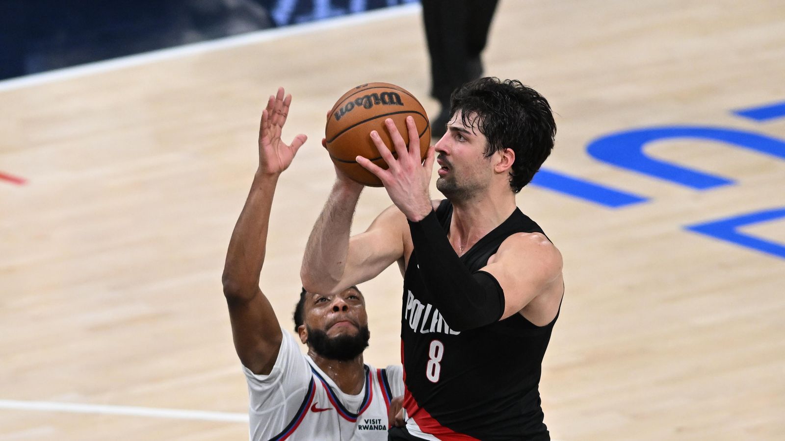Mismatched: Deni Avdija uses his size to make a move on the perimeter