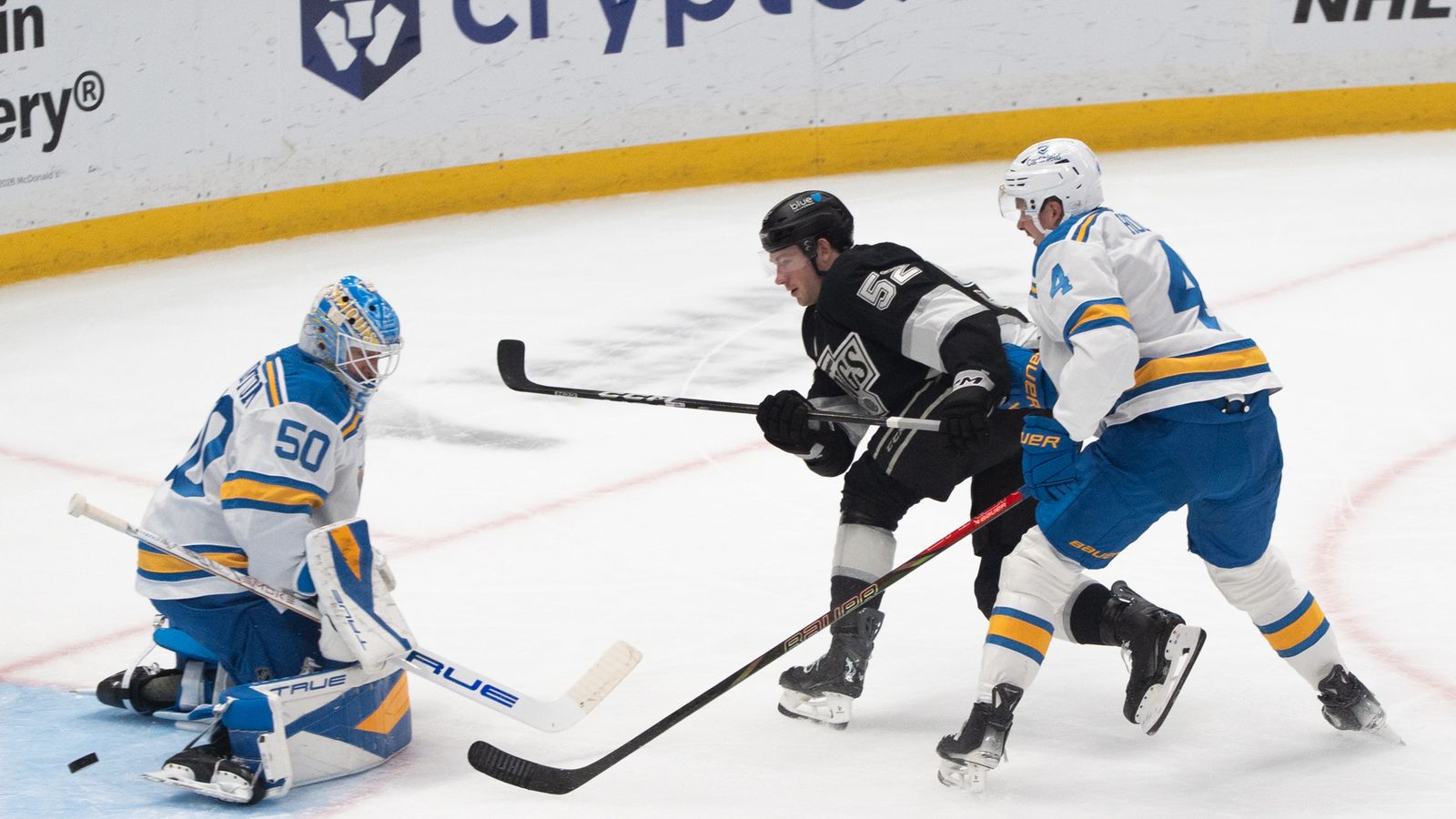 Finding the Lane: Taylor Ward breaks past the defense for a shot on goal