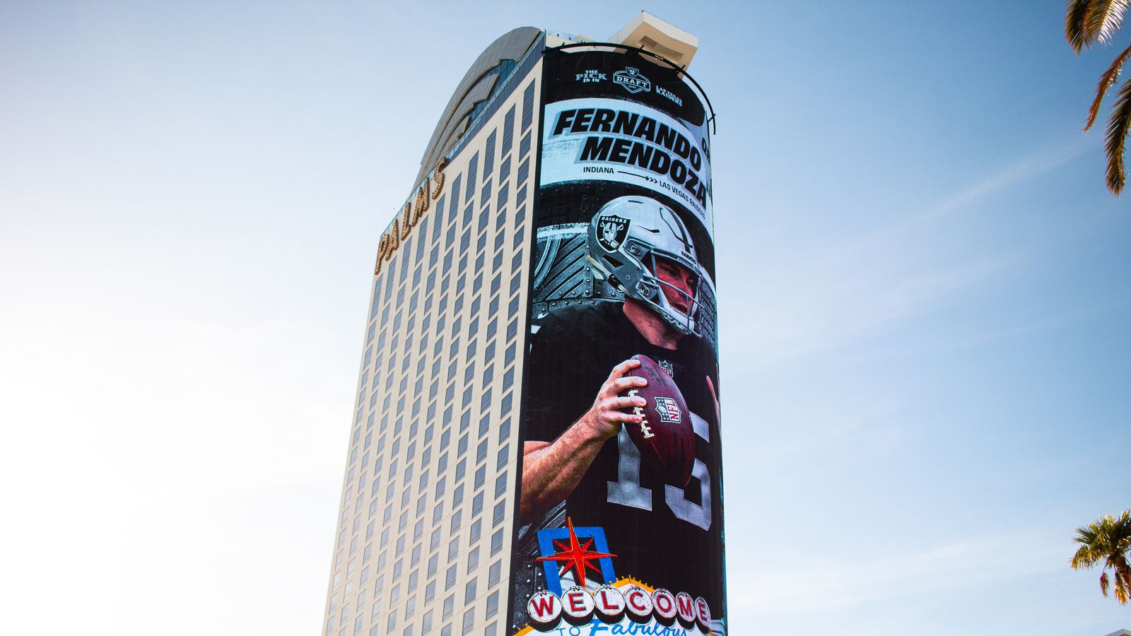 Fernando Mendoza No. 1 Pick Graphic Displayed at Palms Casino Resort