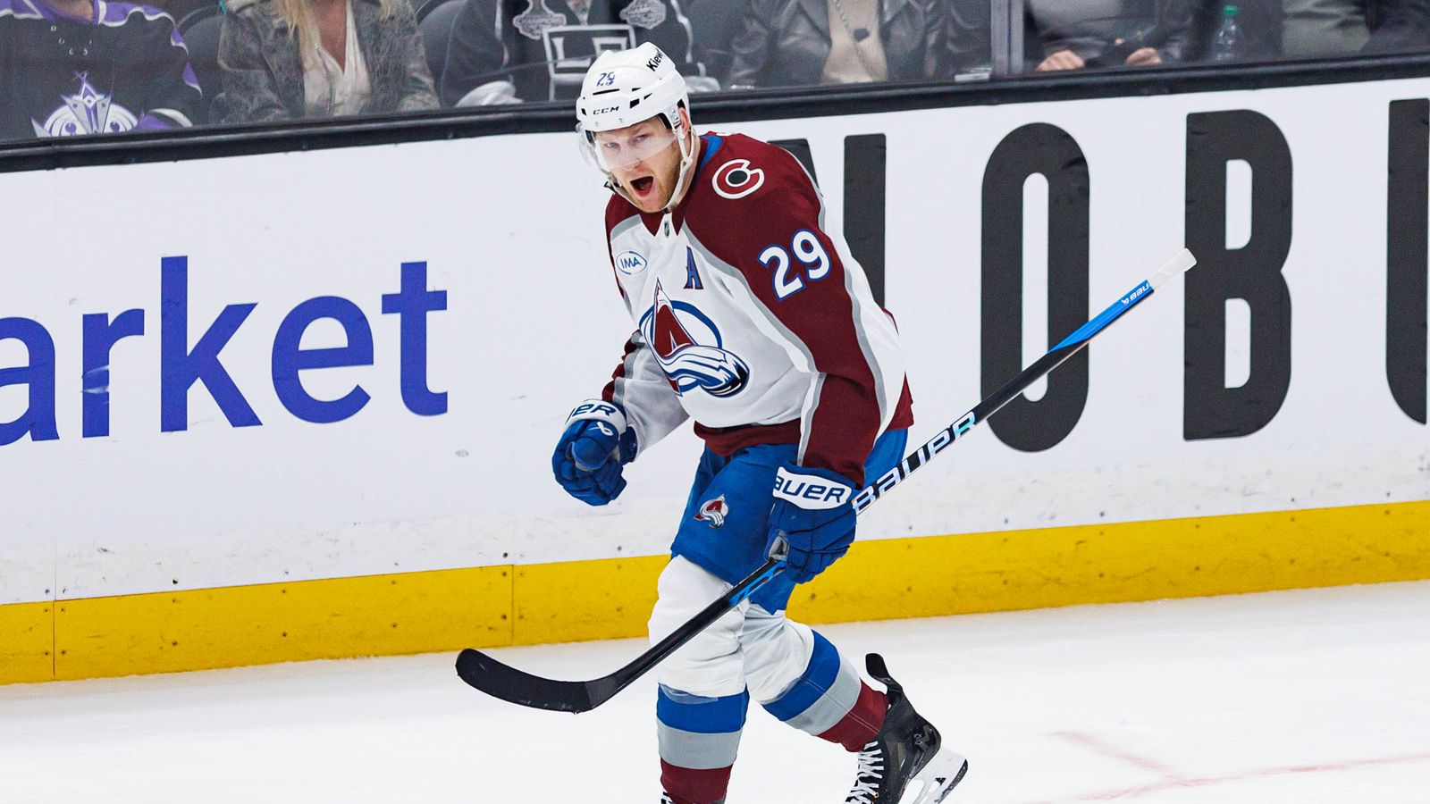 Nathan MacKinnon Reacts After Finding the Back of the Net