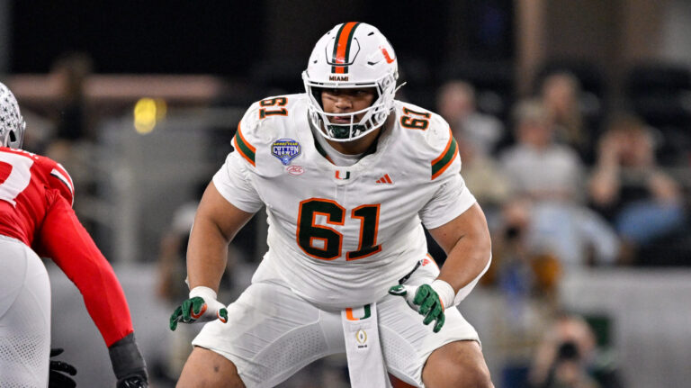 5) New York Giants: OT Francis Mauigoa, Miami
