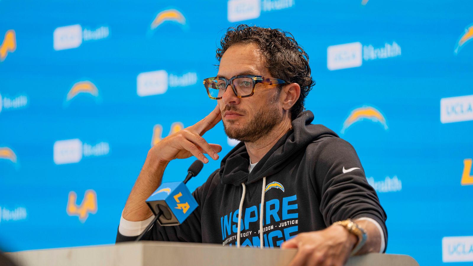 Mike McDaniels Speaks at Chargers Minicamp, El Segundo, May 8, 2026
