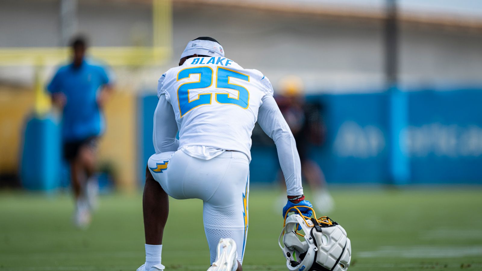 O'Mega Blake Kneeling at Chargers Minicamp, May 8, 2026
