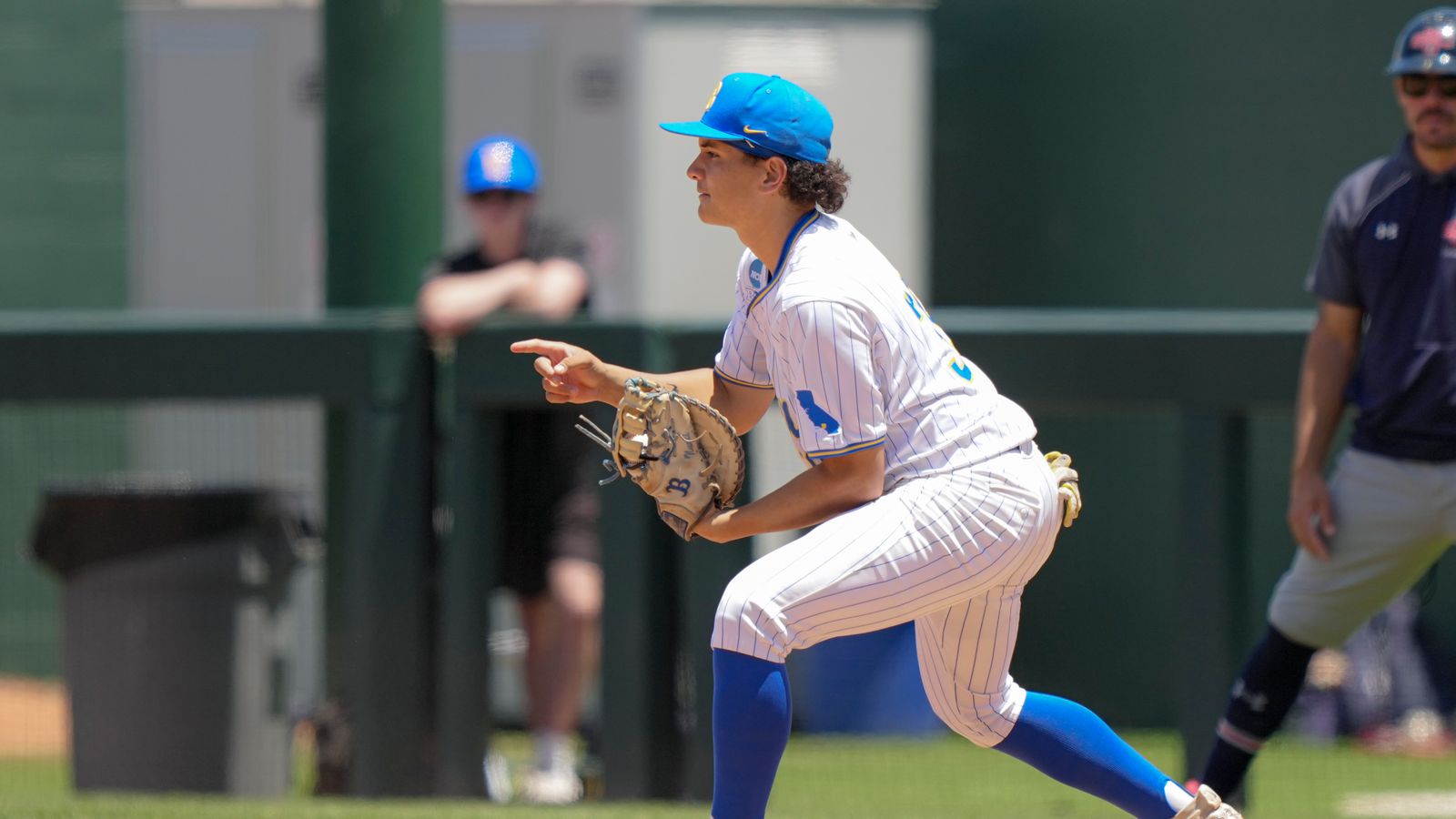 Mulivai Levu celebrates an out at first base