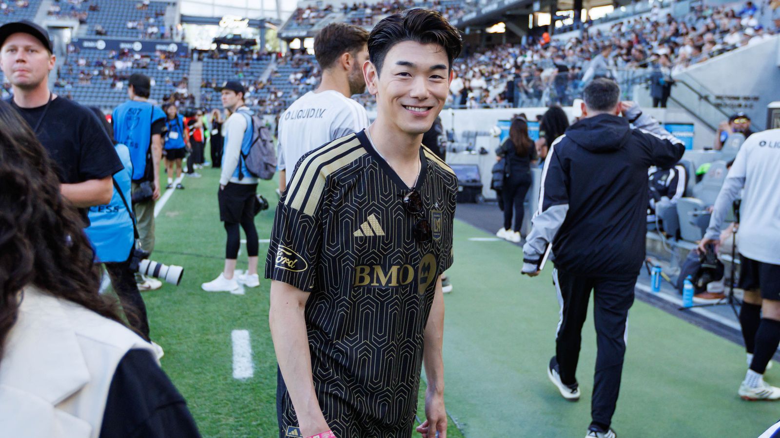 Eric Nam spotted before the MLS match between LAFC and Houston Dynamo FC