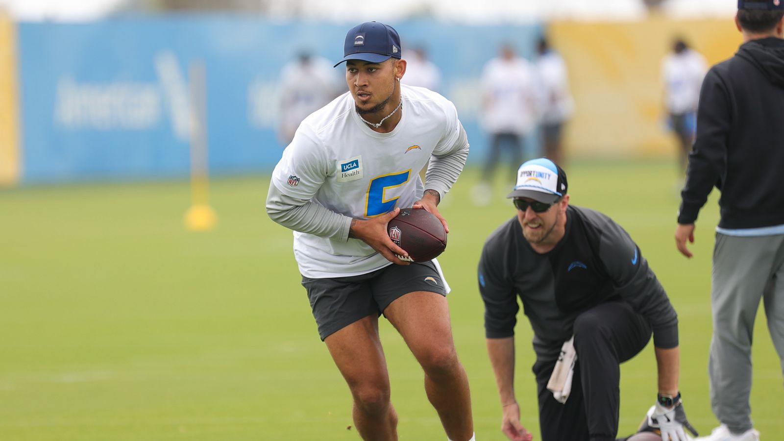 Trey Lance participates in Chargers OTA, May 11, 2026