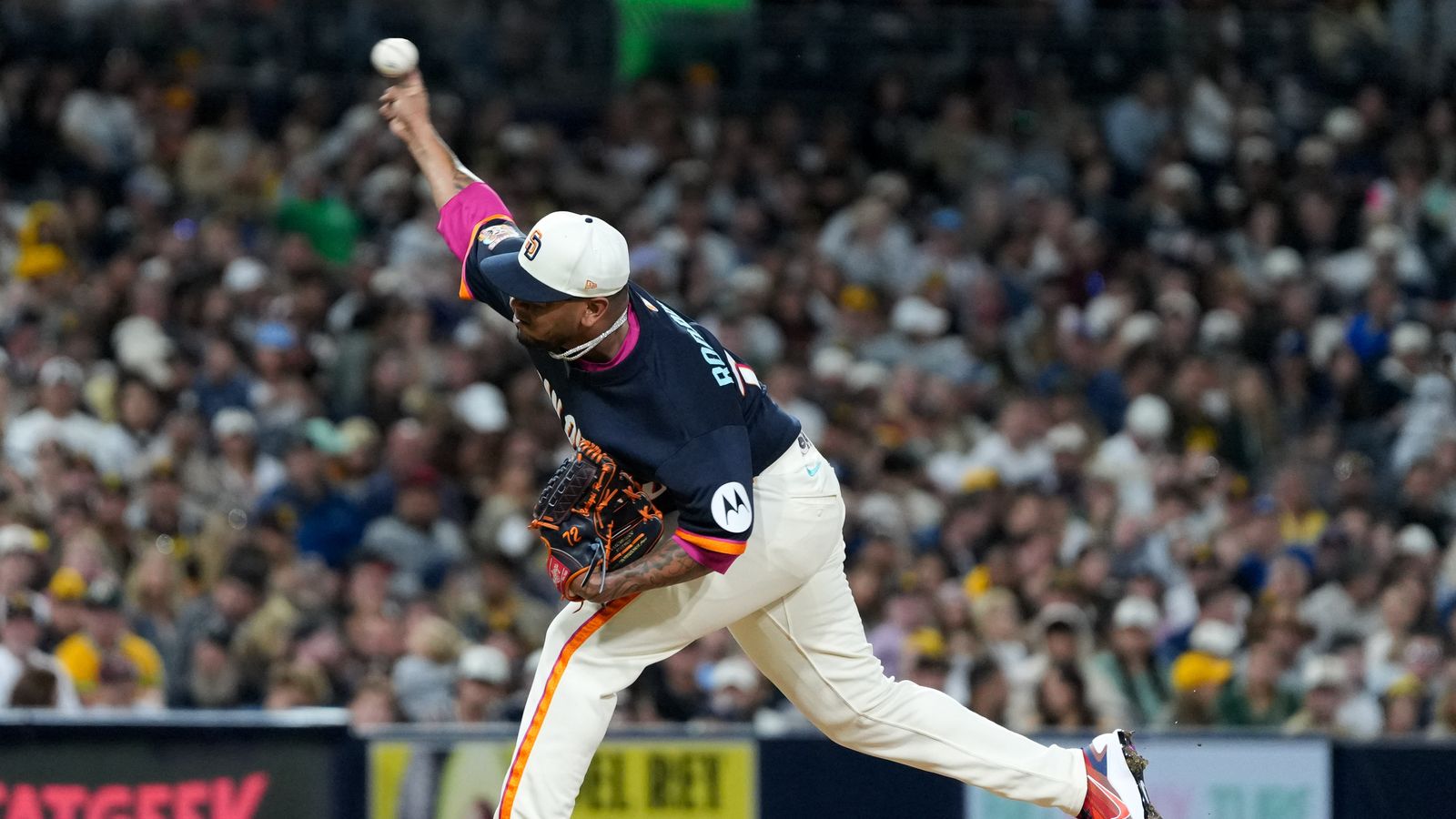 Bradgley Rodriguez pitches in Padres vs Athletics matchup.