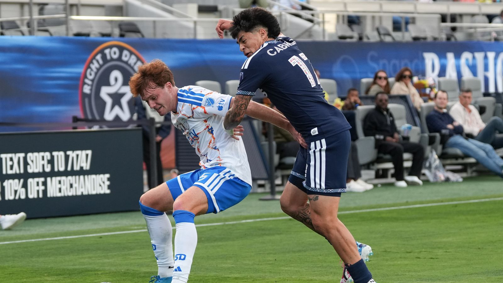 Kieran Sargeant shields the ball in MLS game