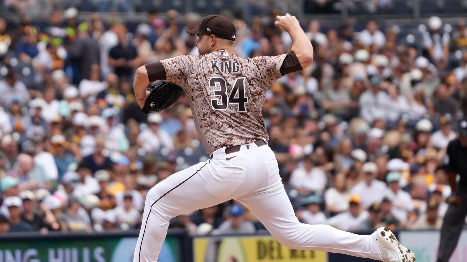 Michael King pitching against the Athletics