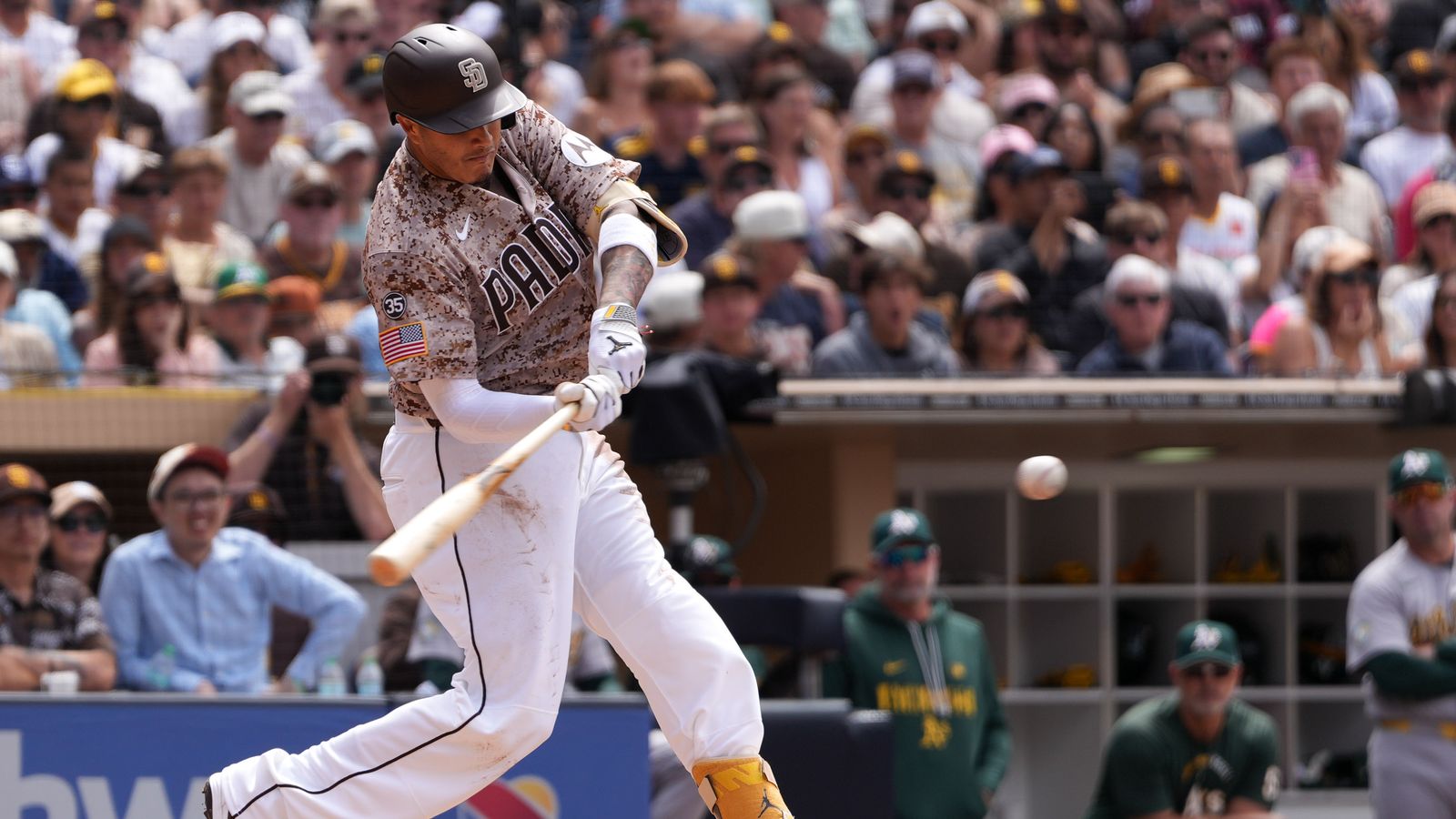 Manny Machado batting against the Athletics