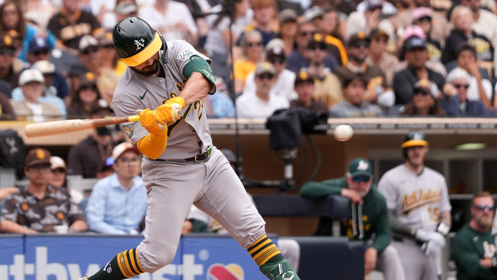 Shea Langeliers misses a swing