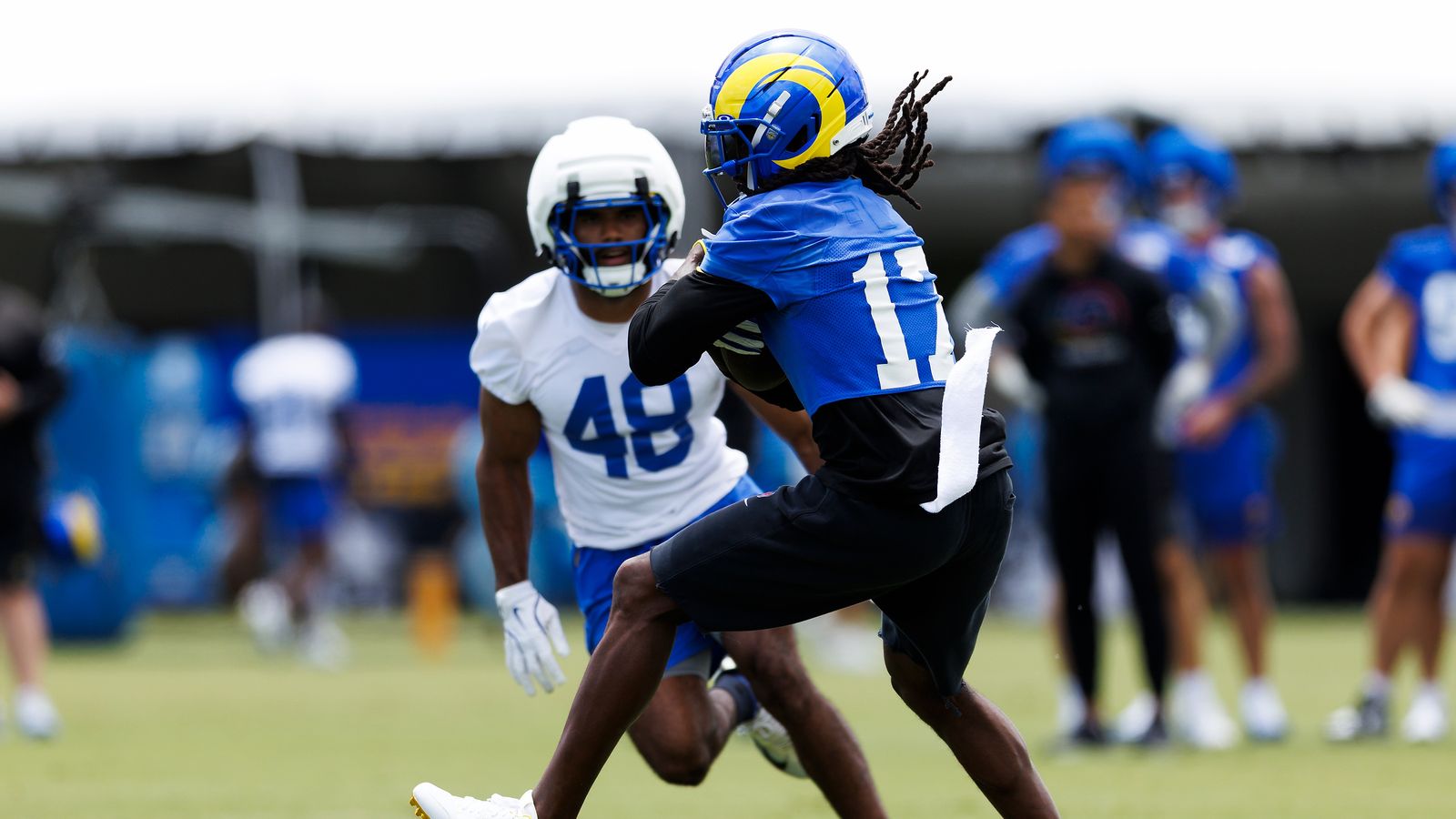 Davante Adams #17 Runs After Catch at Rams OTA, May 2026
