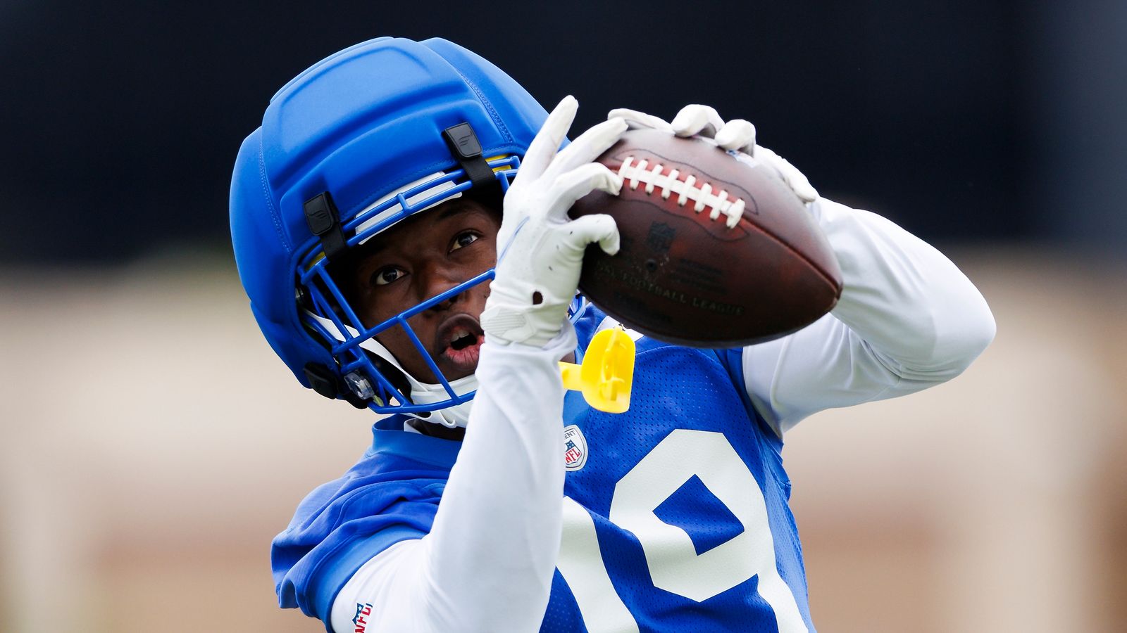 Xavier Smith #19 Catches Ball at Rams OTA, May 2026