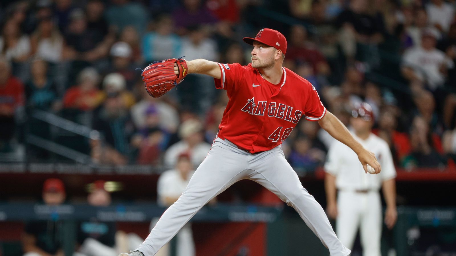 Reid Detmers in action, Chase Field, June 16, 2026