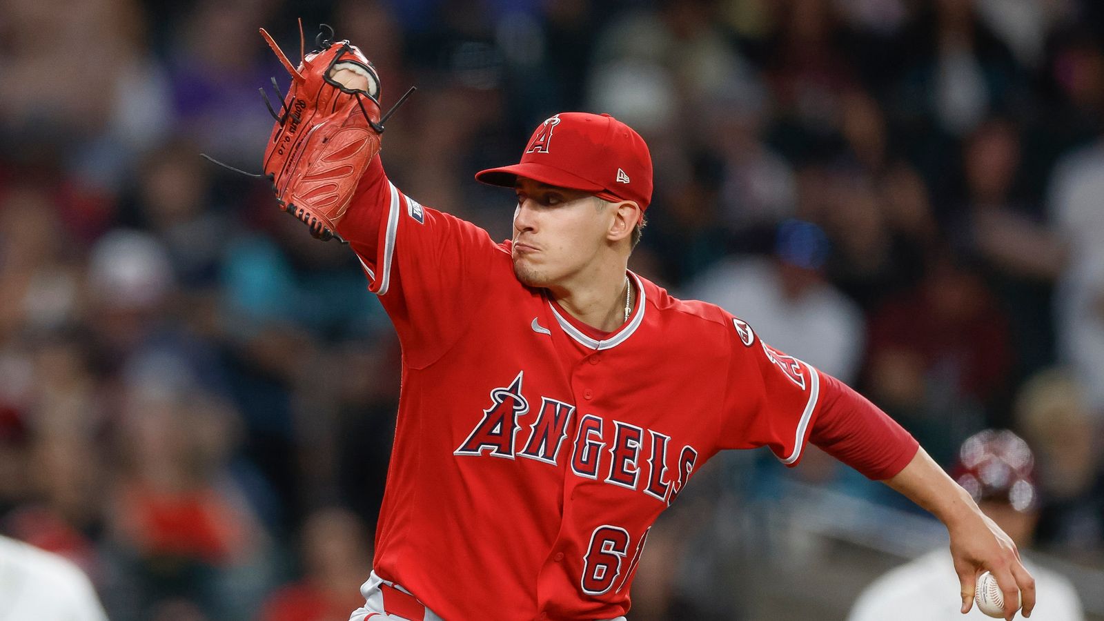 Sam Aldegheri pitches against the Diamondbacks at Chase Field, June 2026