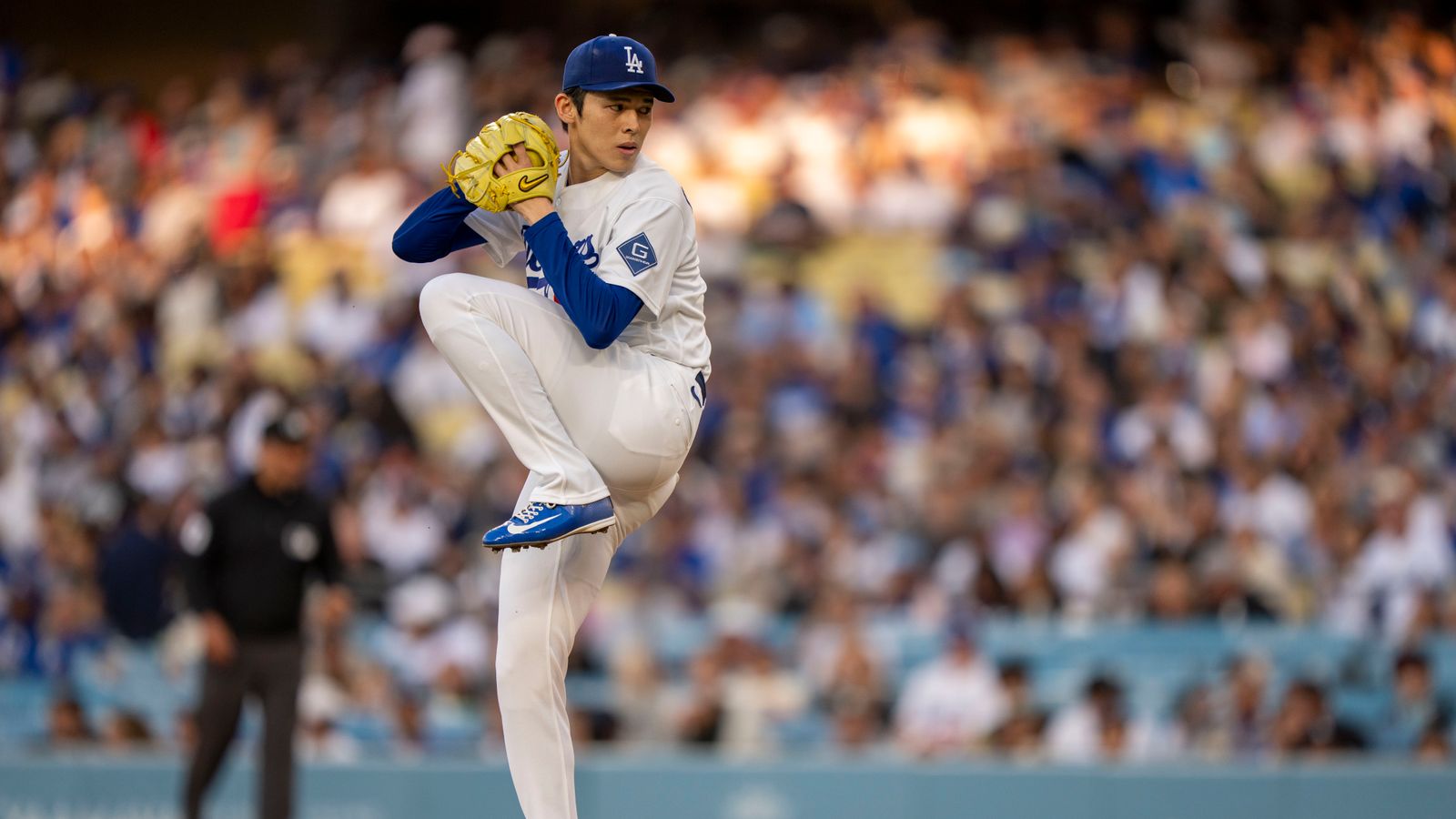 Roki Sasaki pitches in MLB game against the Orioles