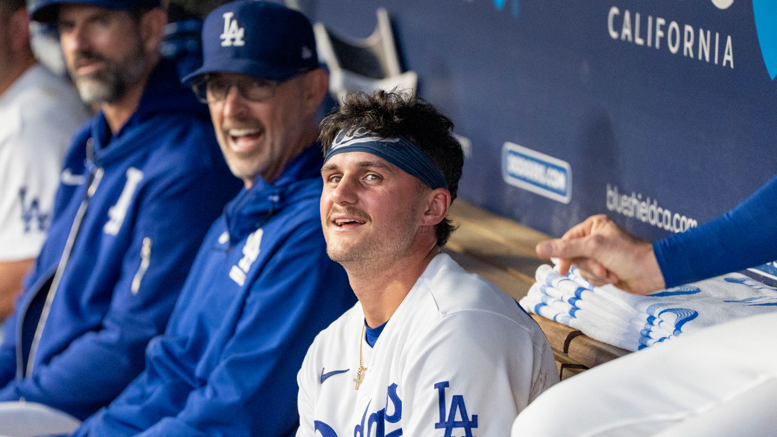 Alex Freeland reacts to being called safe at home