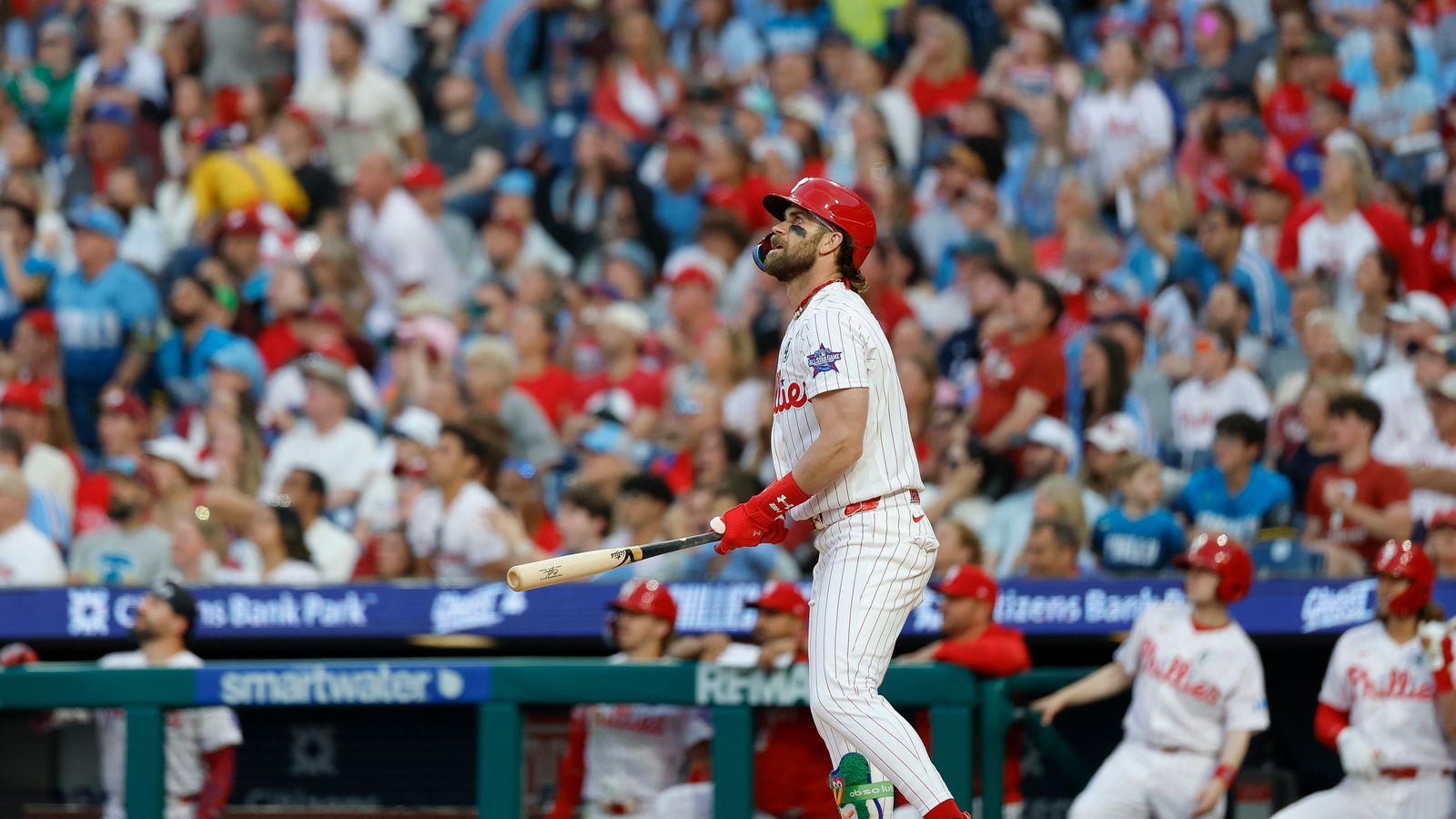 Bryce Harper hits a home run against Padres, June 2026