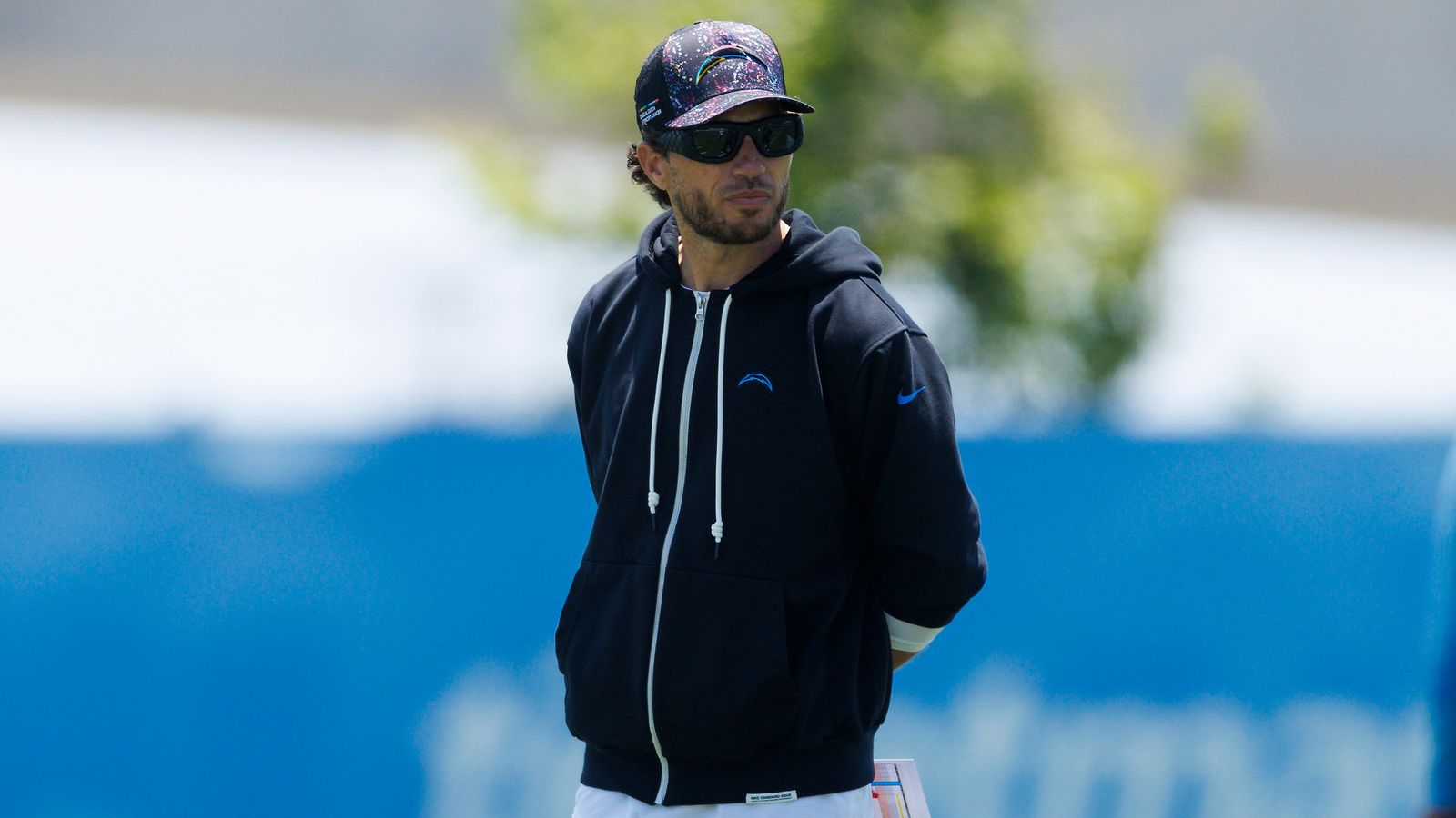 Coach Mike McDaniels Observes Chargers OTA, El Segundo