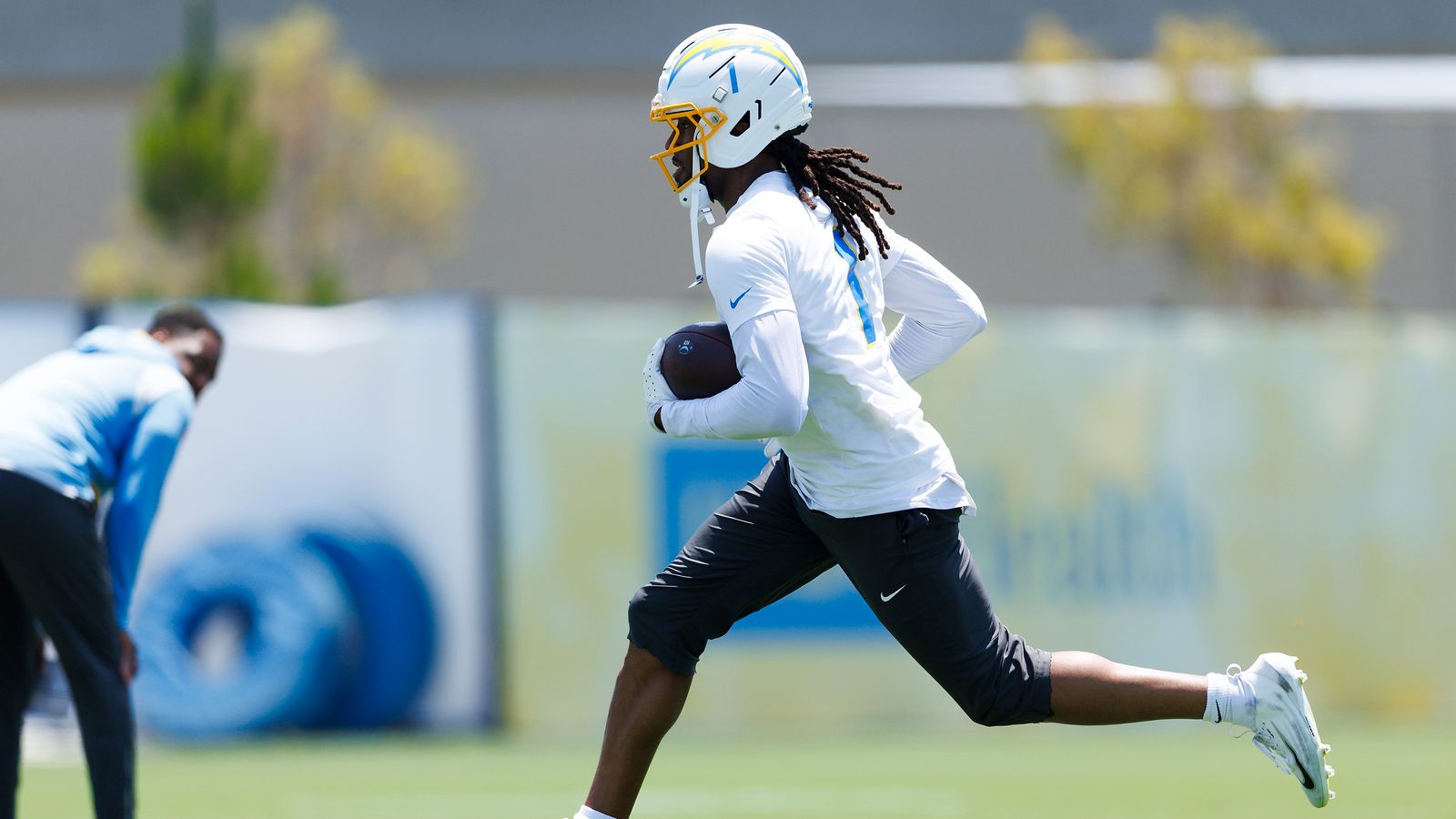 Quentin Johnston #1 Running After Catch at Chargers OTA