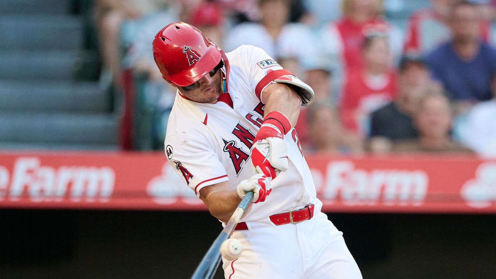 Mike Trout at bat during Angels vs. Rays game, June 12th, 2026